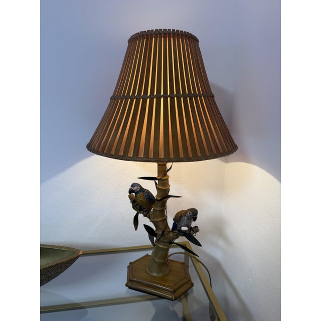 1950s Midcentury Modern Italian Faux Bamboo Table Lamp, 1950s For Sale - Image 5 of 11