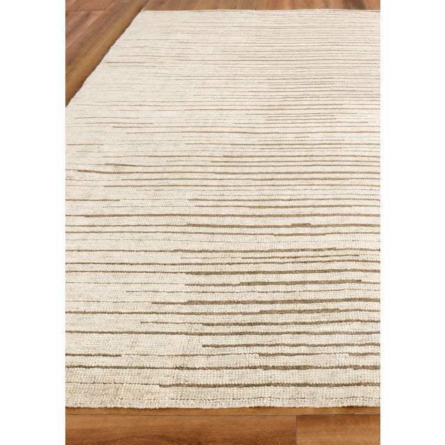 Exquisite Rugs Exquisite Rugs Mixed Texture Hand-Knotted New Zealand Wool & Bamboo Silk Beige Rug-9'X12' For Sale - Image 4 of 8