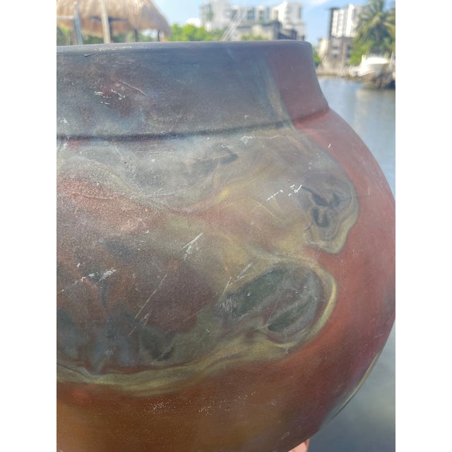 Tony Evans Vintage Tony Evans Studio Pottery XL Raku Pot For Sale - Image 4 of 12