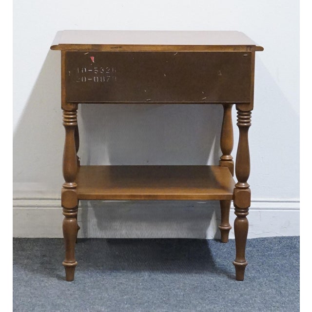 Ethan Allen Heirloom Nutmeg Maple Colonial Early American 22" Tiered Nightstand 10-5326 For Sale - Image 11 of 13