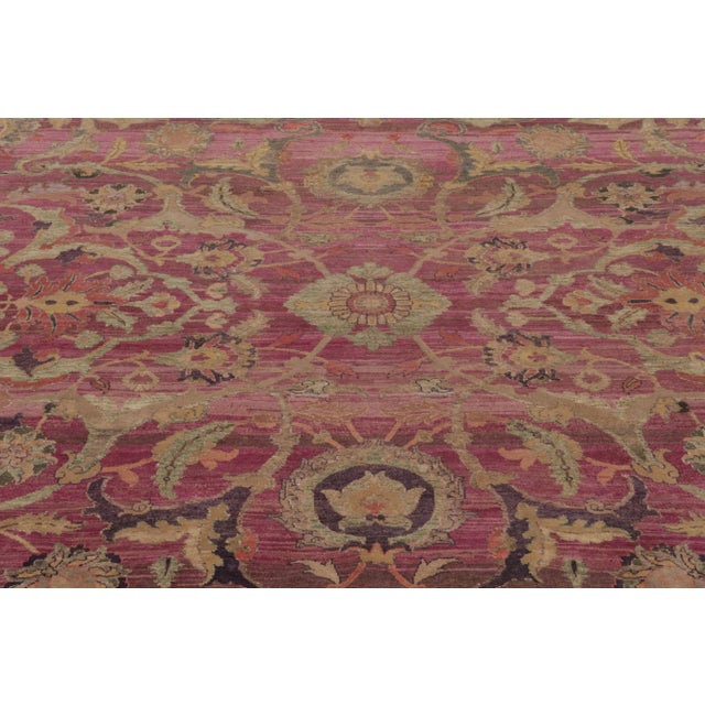2010s Rug & Kilim’s Modern Classics Rug in Soft Fuschia and Gold Traditional Medallion For Sale - Image 5 of 8