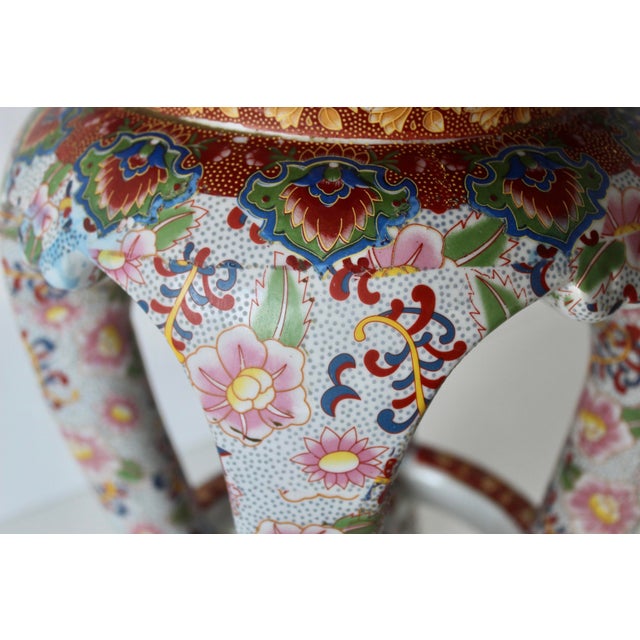 1970s Imari Style Gilt Ceramic Barrel Stool Plant Stand For Sale - Image 11 of 16