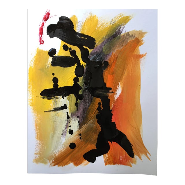 "Fuji" Original Acrylic Painting on Paper For Sale