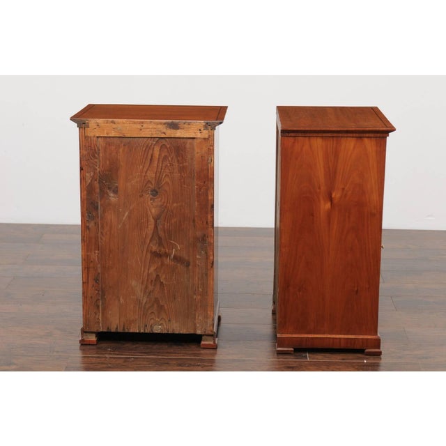 Wood Pair of Austrian Biedermeier Cabinets with Single Drawer and Door, circa 1870 For Sale - Image 7 of 11