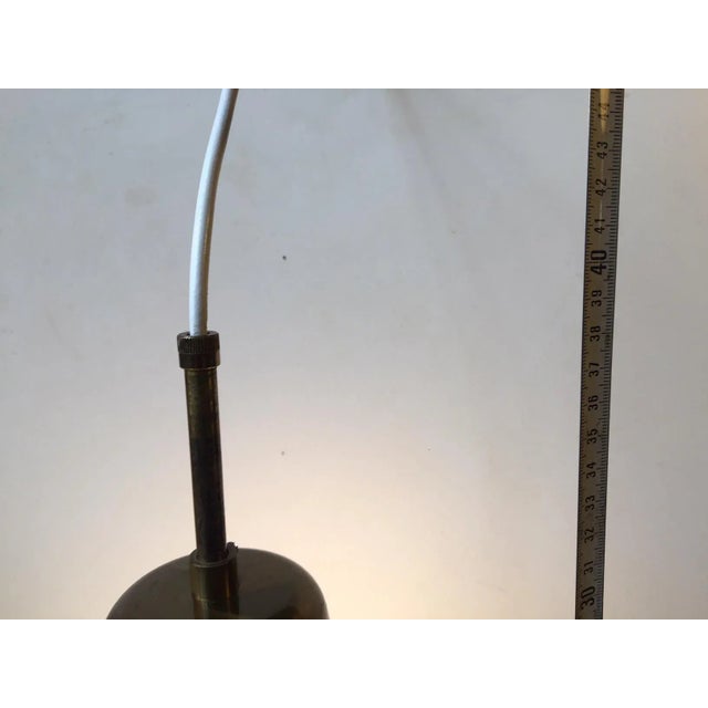 Reeded Glass & Brass Pendant Lamp, 1950s For Sale - Image 6 of 9