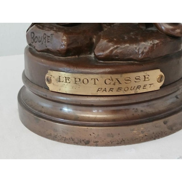 Brown Eutrope Bouret, The Broken Pot, 1860, Bronze For Sale - Image 8 of 10