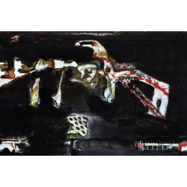 Abstract Expressionist Composition on Black by Ross H. Pollette For Sale - Image 4 of 7