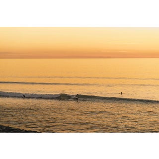 SoCal Surfer Ocean Sunrise Golden Yellow Photograph For Sale