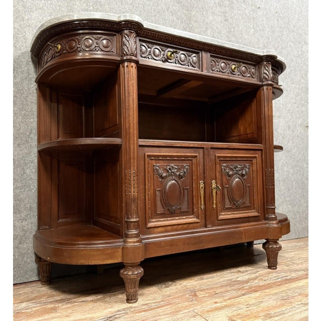 Louis XVI Style Sideboard in Walnut, 1880s For Sale - Image 5 of 7