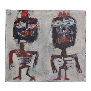 Sergio Barletta, Figures, 1960, Original Mixed Media Painting For Sale