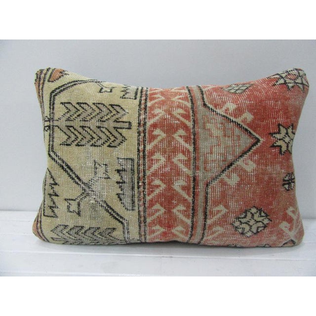 Turkish Beige and Rust Kilim Rug Decorative Pillow Cover - 24"W x 16"H For Sale - Image 4 of 4
