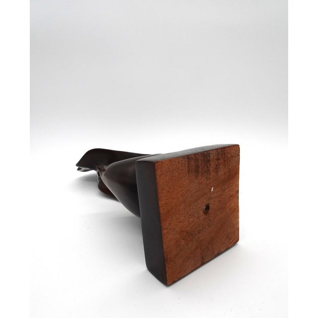 Vintage Organic Abstract Mahogany Wood Carved Sculpture, 1970s For Sale - Image 10 of 11