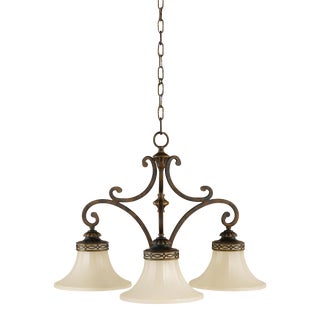 Devin Three Light Kitchen Chandelier, Brown For Sale