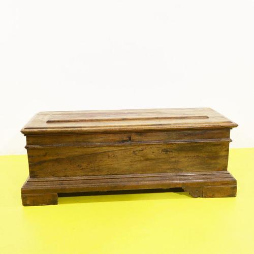 Wooden Chest with Shaped Base and Molded Lid For Sale - Image 12 of 12