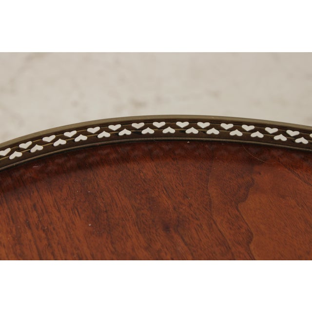 Brown Vintage Walnut End Table W. Gallery For Sale - Image 8 of 14