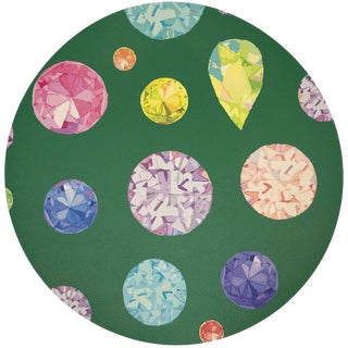 Nicolette Mayer Jewel Green 16" Round Pebble Placemats For Sale