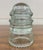 Vintage Hemingray 12 Light Teal Glass Insulator For Sale - Image 4 of 6