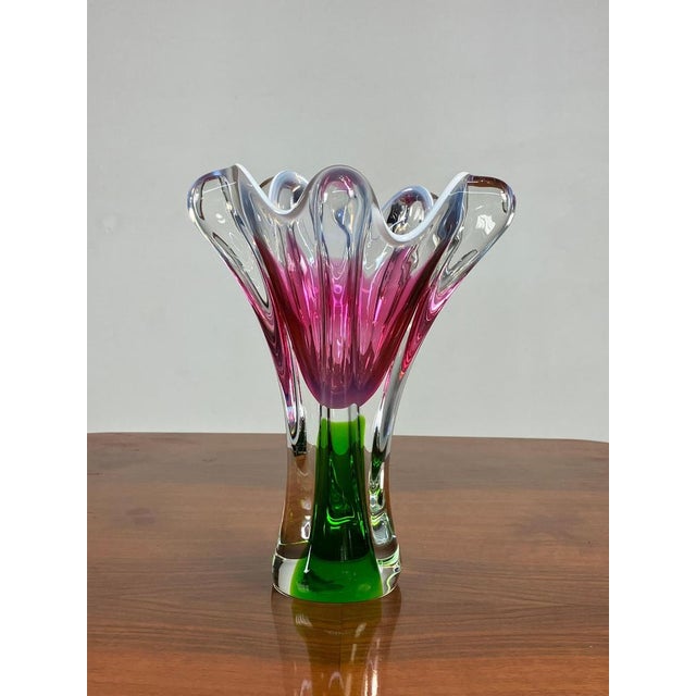 Art Glass Vase by Josef Hospodka for Chribska Glassworks, 1960s For Sale - Image 11 of 12