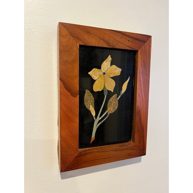 Mid-Century Modern Mid Century Pietra Dura Flower Italy For Sale - Image 3 of 6