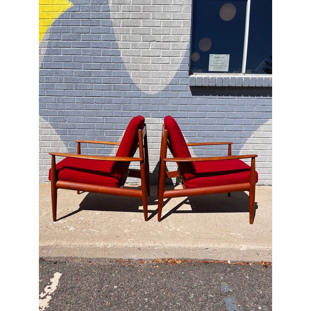 Grete Jalk for France & Son Teak Lounge Chairs, Pair, Denmark, 1960s For Sale In Denver - Image 6 of 12