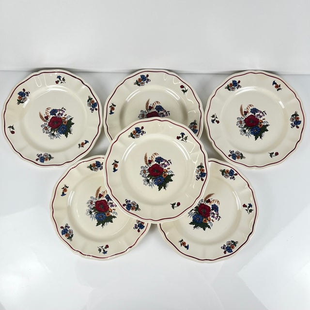 20th Century Agreste Dessert Plates from Sarreguemines, 1970s, Set of 6 For Sale - Image 9 of 9