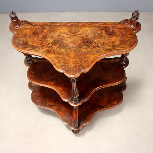 Louis Philippe Walnut and Burr Walnut Shelf For Sale - Image 4 of 11