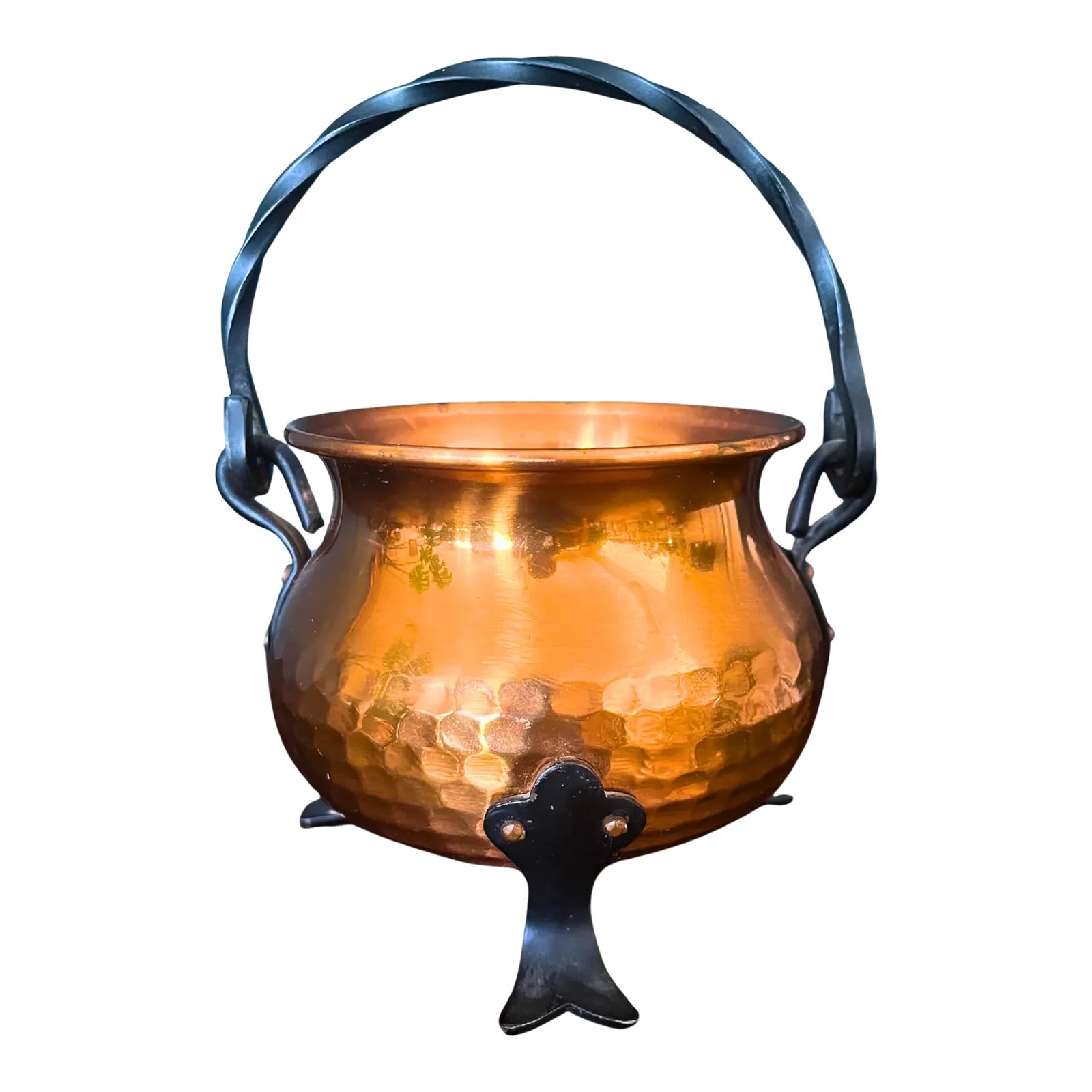Small French Hammered Copper Cauldron, Circa 1950 | Chairish