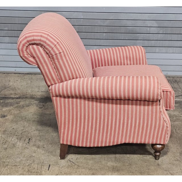 Late 20th Century Late 20th Century Bloomingdale's Brownstone East Armchair and Matching Ottoman and Throw Pillows For Sale - Image 5 of 15