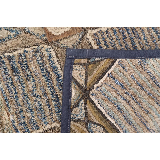 3'x4' Vintage American Hooked Rug | Geometric Small Hooked Area Rug For Sale - Image 4 of 10