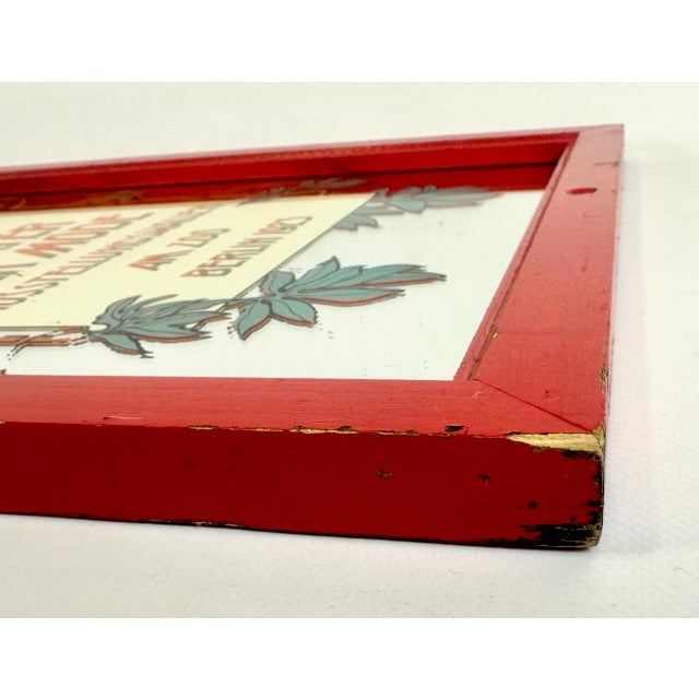 Wood Art Deco Style Advertising Mirror, 1950s For Sale - Image 7 of 15