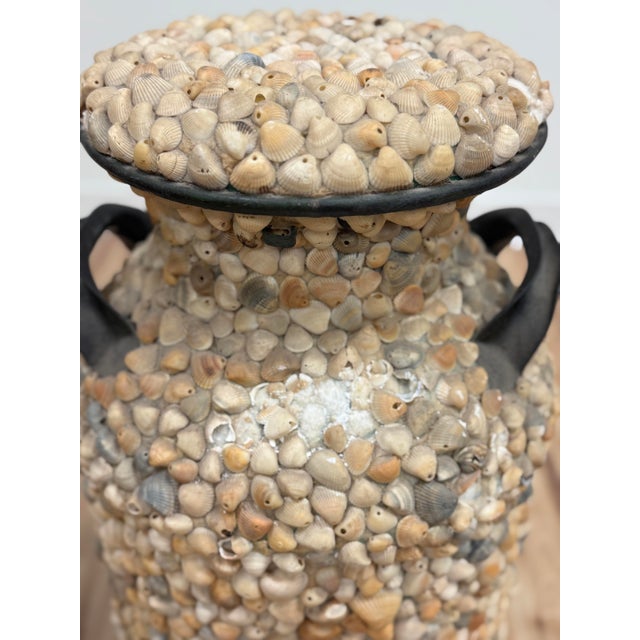 Large Antique Shell Encrusted Milk Jugs, a Pair For Sale - Image 12 of 14