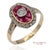 Metal Vintage Two Tone 14k Yellow and White Gold Natural Diamond Ring, Size 8 For Sale - Image 7 of 11