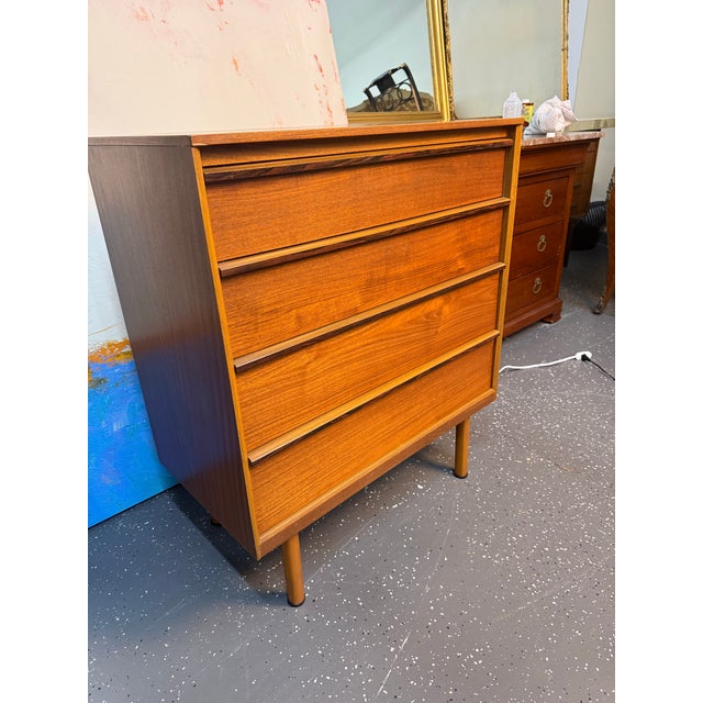 Tan 1960s Pair of Austinsuite Four Drawer Teak Chests For Sale - Image 8 of 12