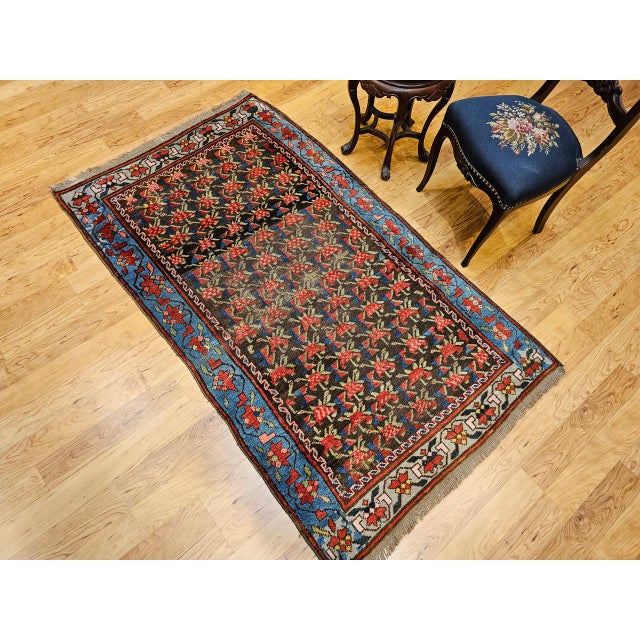 Vintage Karabagh Area Rug, Wool Pile, Handwoven Floral Design, Caucasus, 1900s, 4' x 7' For Sale - Image 15 of 15