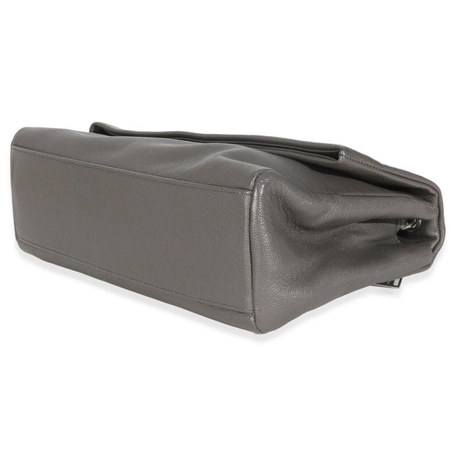 Grey Grained Calfskin Medium West Hollywood Monogram Fold Over Bag For Sale In New York - Image 6 of 9
