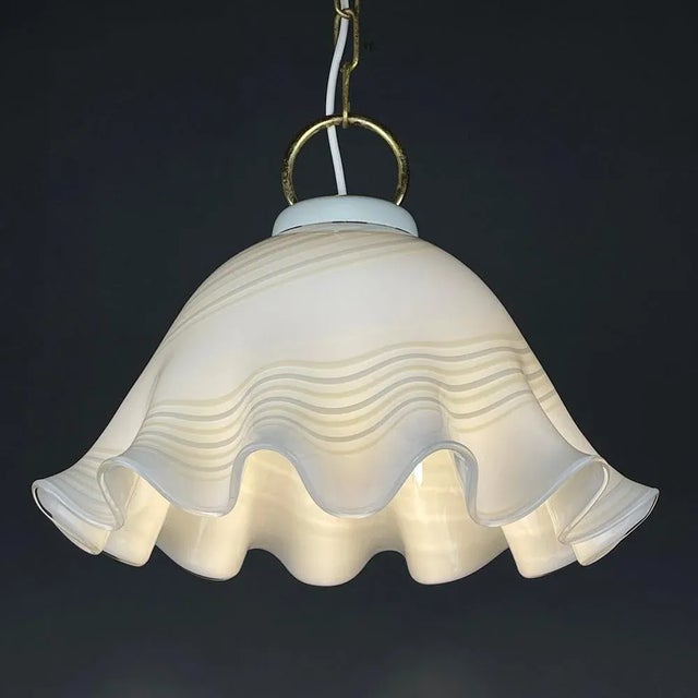 Vintage Murano Glass Handkerchief Pendant Lamp, Italy, 1970s For Sale - Image 10 of 13