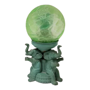 Art Deco Spelter Metal Elephant Lamp With Crackle Shade by a.p.t. Ny