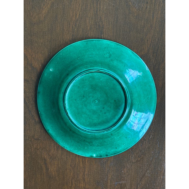 Antique Majolica Green Plates-Set of Four For Sale - Image 11 of 18