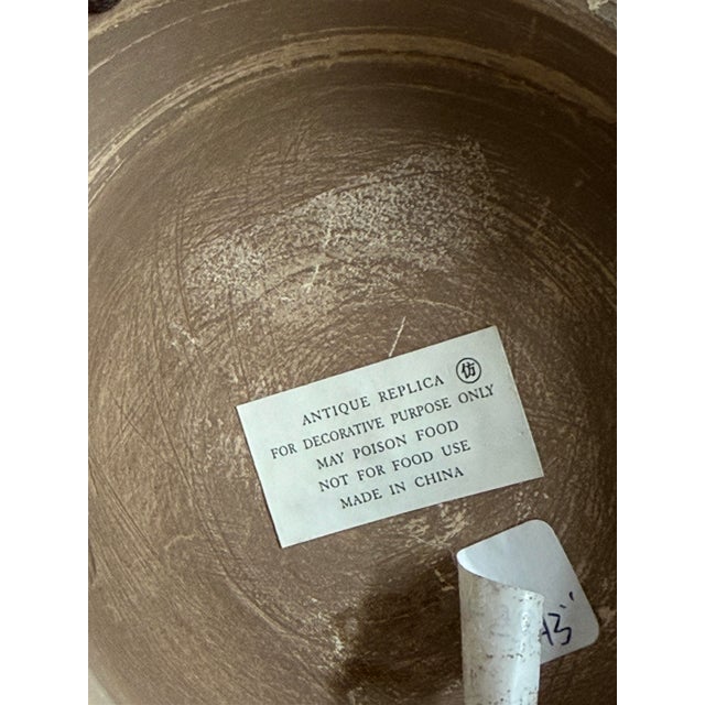 Antique Replica Green Ribbed Pottery Vase For Sale - Image 12 of 12