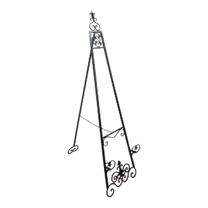 Spanish Colonial Large Wrought Iron Floor Standing Art Display Easel