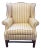 Striped Wingback Chair With Upholstered Cushion – Living Room Lounge Chair For Sale
