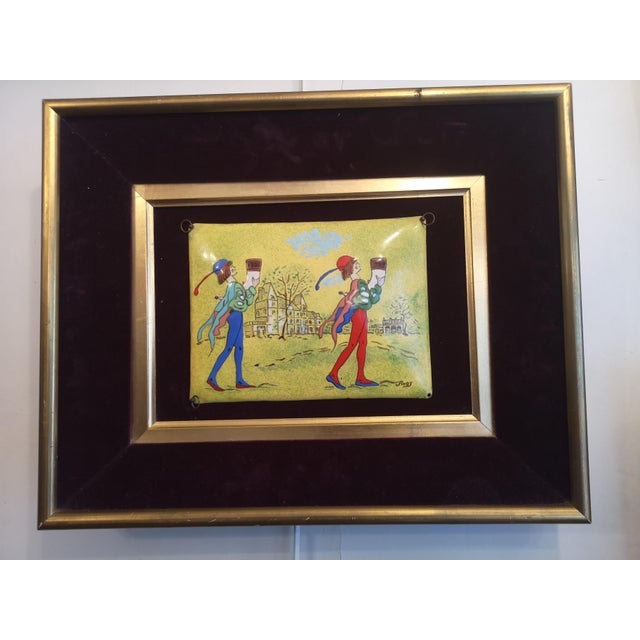 Wood Rogy, Minstrel Commedia dell arte Clown Buffoon Jester, 1890s, Enamel on Wood, Framed For Sale - Image 7 of 8