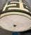 Hollywood Regency Greek Key Inspired Drum Light For Sale - Image 3 of 6