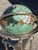Gemstone Globe on Brass Stand With Compas in Base. For Sale - Image 13 of 14