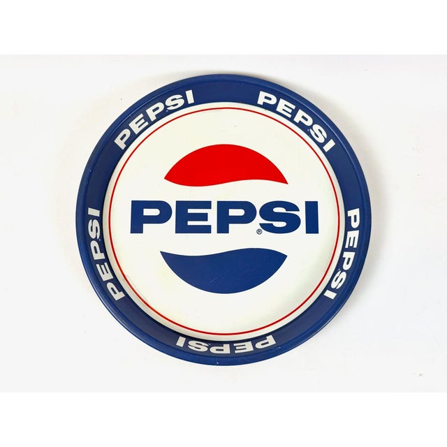 White Vintage Advertising Serving Tray from Pepsi, 1987 For Sale - Image 8 of 8