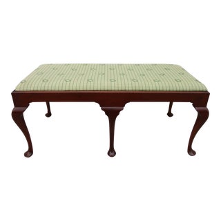 Nathan Margolis Mahogany Queen Anne Bench For Sale