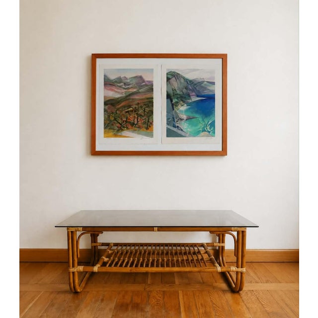 Camille Hilaire (1916-2004), two original framed lithographs. The lithograph on the left, numbered 93/225, is Montagne...