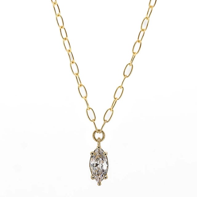 Metal Gold and Diamond Chain Necklace For Sale - Image 7 of 7