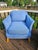 Wood Maine Cottage Blue Slip Cover Lounging Chair For Sale - Image 7 of 8