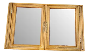 Wooden Wall Display Cabinet with Glass Door, 1980s